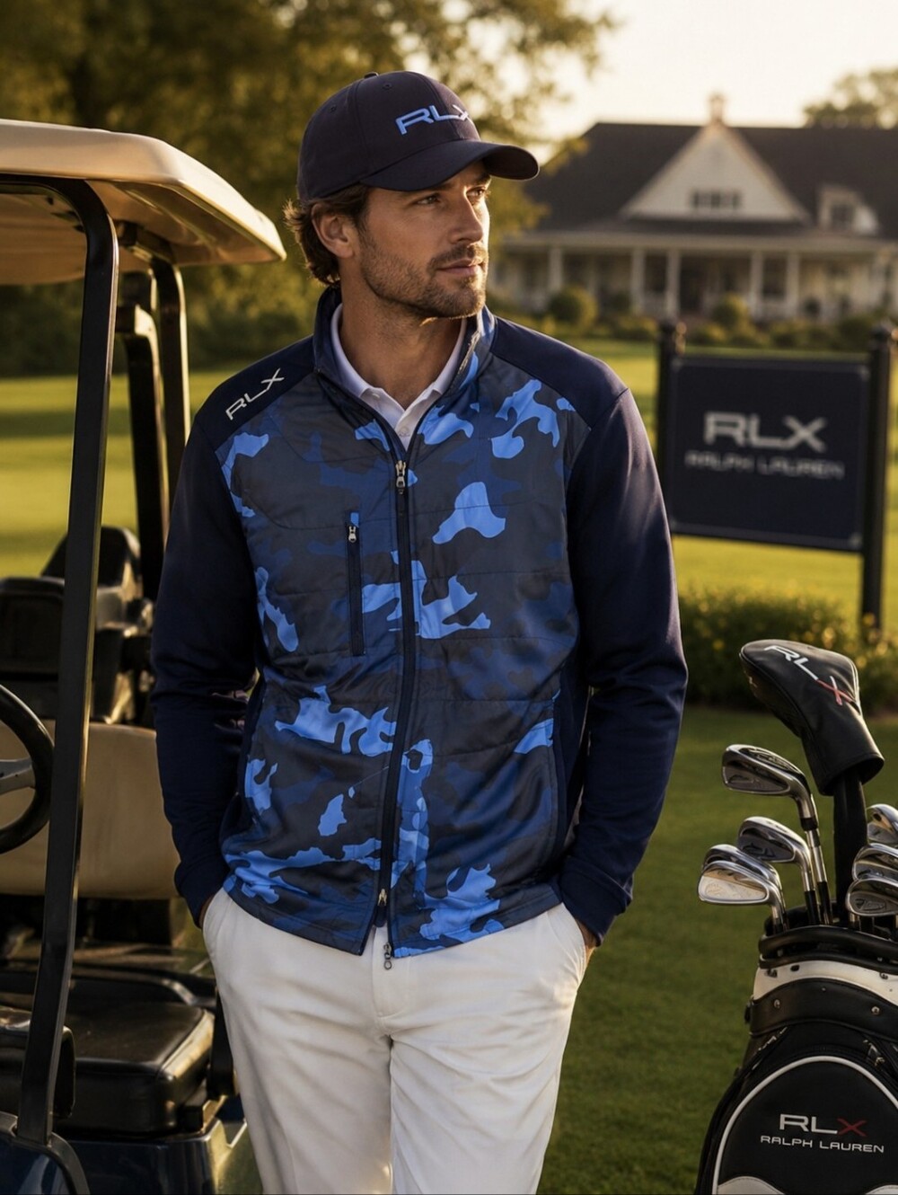 RLX RALPH LAUREN New Golf Hybrid Jacket SMALL Blue Camo Men's 785875249001